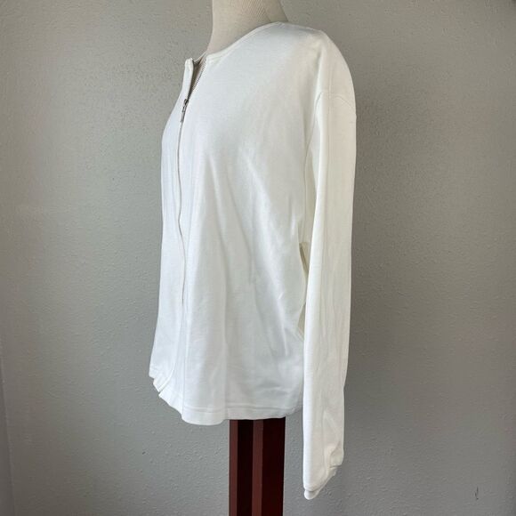 Time Out for Her Full Zip White Jacket Size XL EUC - Picture 3 of 6